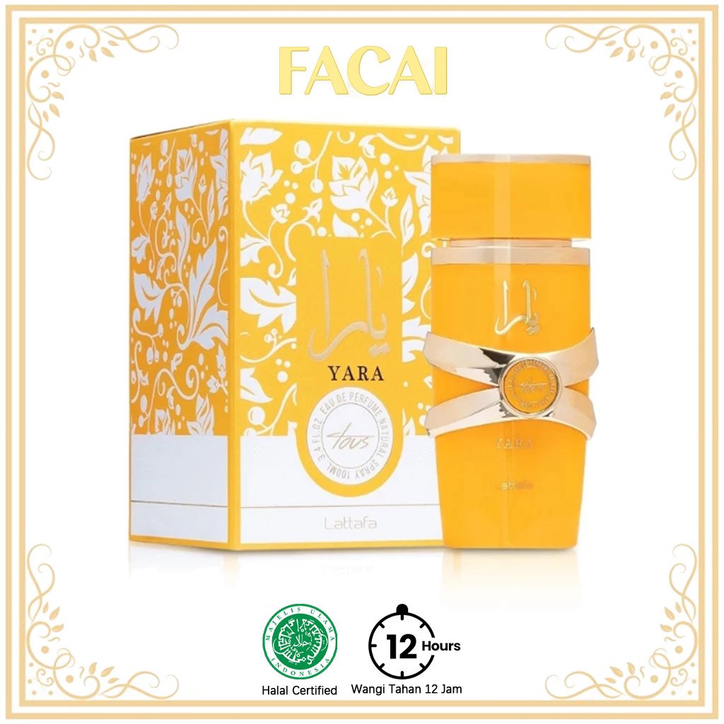 Lattafa Parfum EDP,Parfum Arab Dubai Pria dan Wanita Floral parfume YARA 100ml,Tahan Lama 24 Jam unt