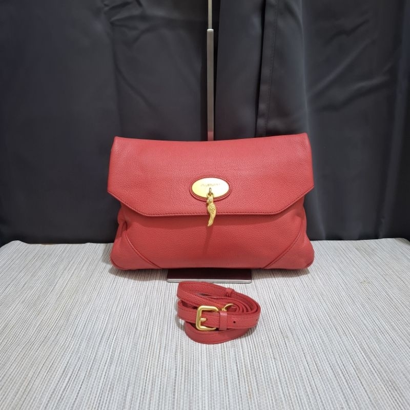 Jill Stuart Slingbag Clutch Kulit Asli in Pink Coral