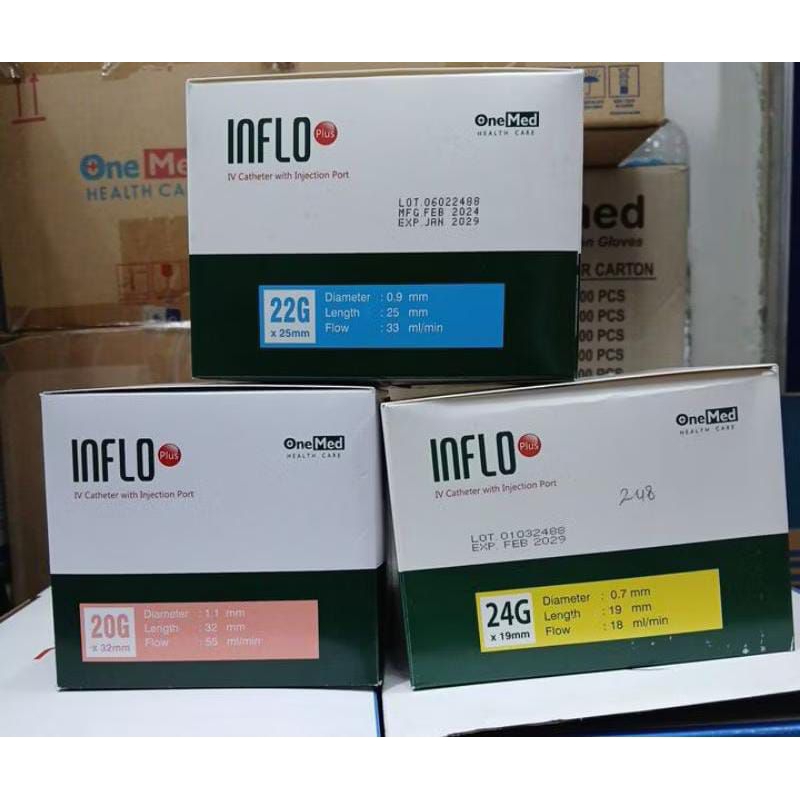 IV Catheter Inflo Plus / Abocath Inflo Plus - Onemed (Perbox isi 50 pcs)
