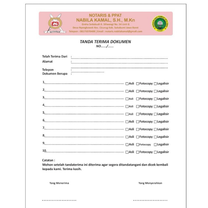 

Custom tandaterima a4 berwarna