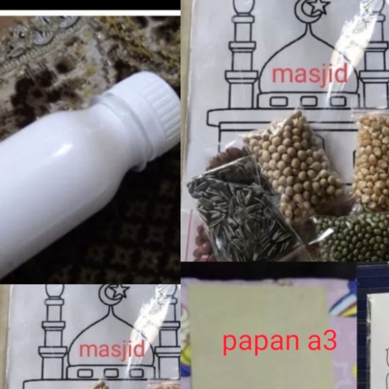 

Kolase biji bijian tempel sendiri dan lem uk a3