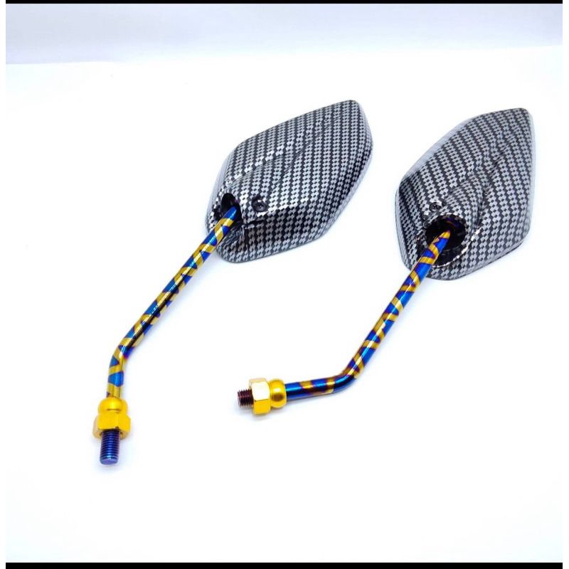 Spion Jupiter karbon tangkai blue xx panjang universal Yamaha mio Jupiter MX Jupiter Z1 Jupiter MX N