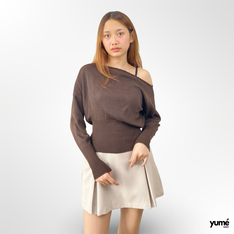 YUME Knit Top Sabrina One Shoulder