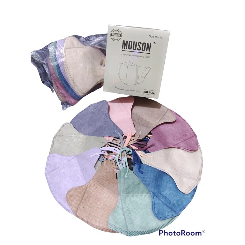 Herjunot Sport Masker Duckbill Alkindo 4 Ply Mix Warna Warni Isi 50 Pcs Earloop
