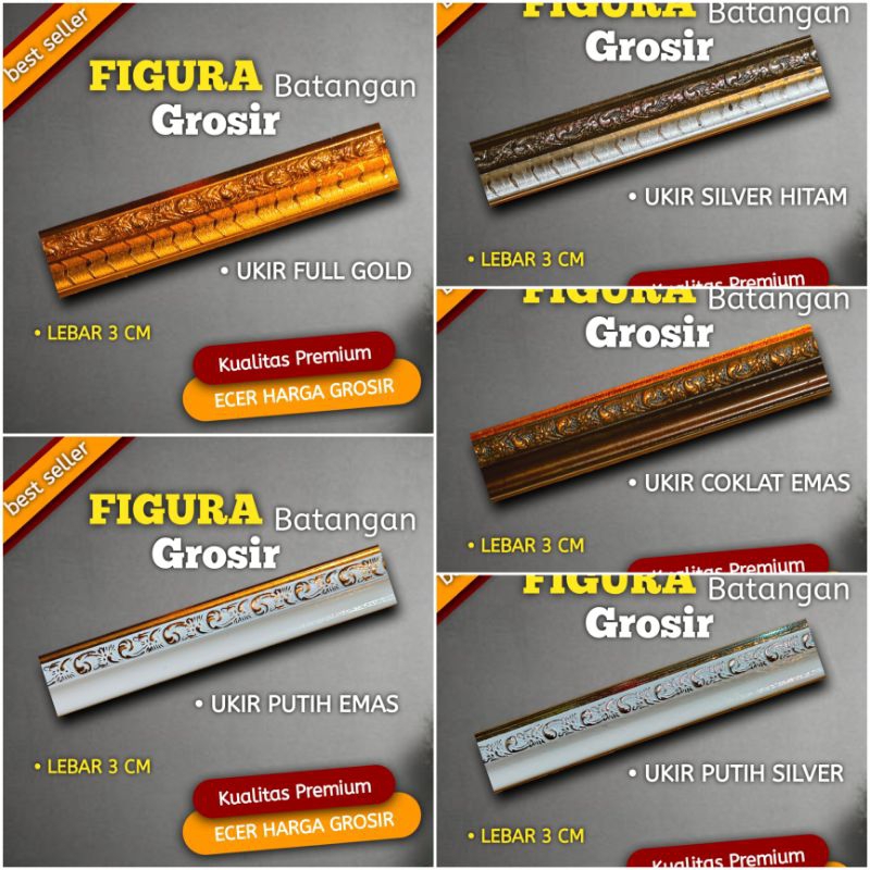 figura batangan panjang 1 meter | lis fiber batangan  / lis plavon / figura 3d / batangan pigura uki