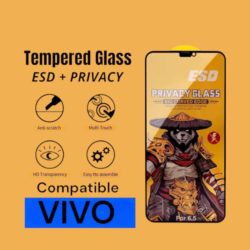 TEMPERED GLASS ESD  ANTI PRIVACY VIVO Y100 YO2 Y02S YO2T