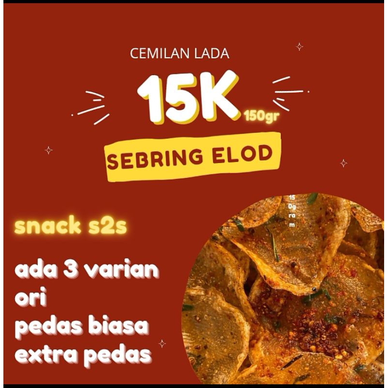 

Sebring Elod kaca S2S berat 150gr/ori/pedas/extra/sebring elod kaca paling murah