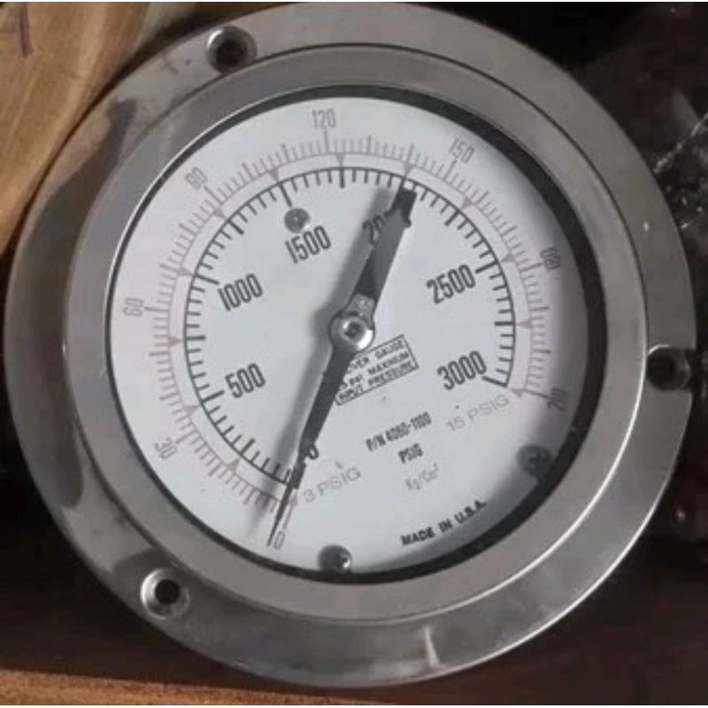air pressure gauge 3000PSI donaldson USA diameter besar bahan baja