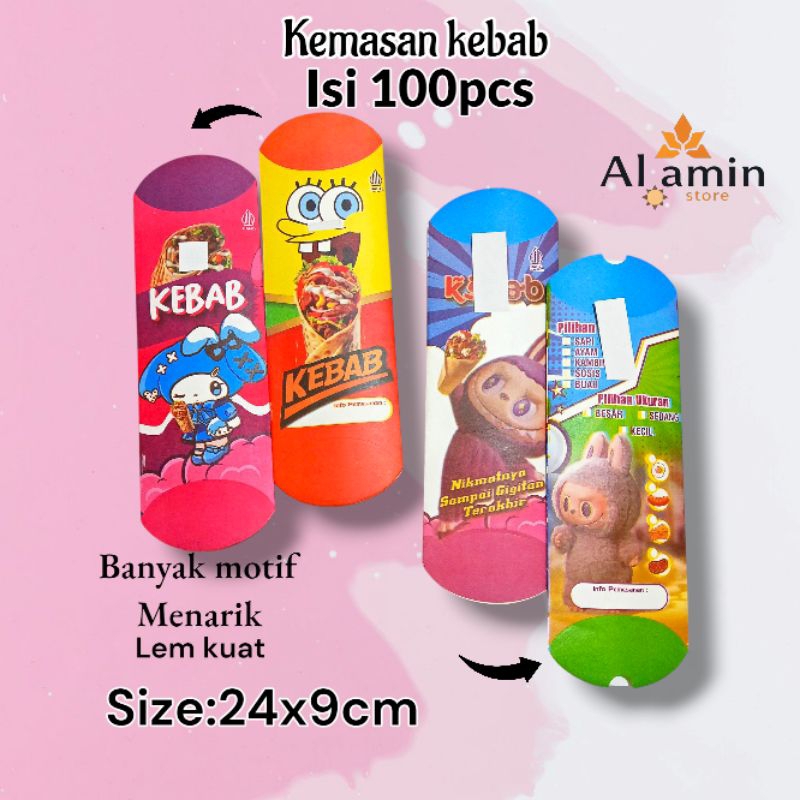 

100 pcs kertas bungkus kebab / kemasan kebab box kebab termurah / wadah kebab murah