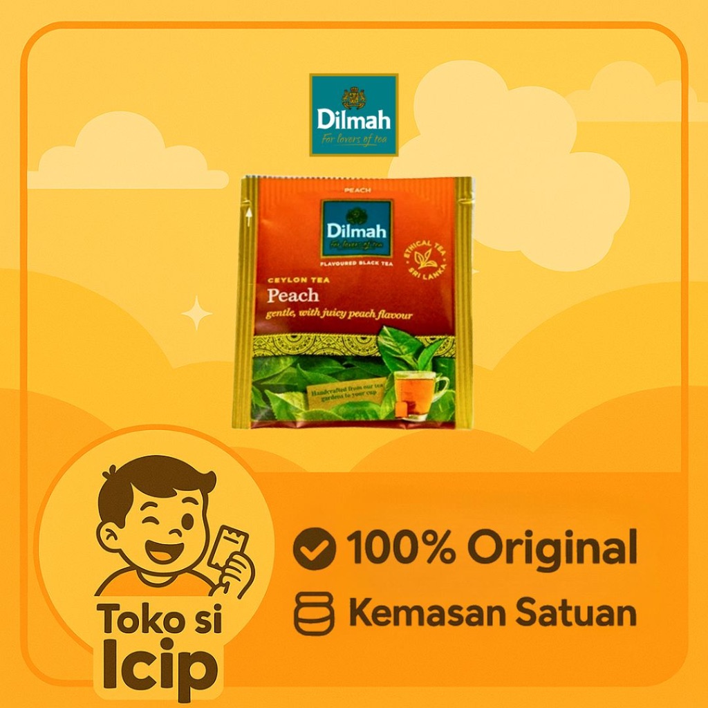 

[Sachet] Dilmah Peach Ceylon Black Tea Teh Hitam Celup 2gr Eceran Original BPOM