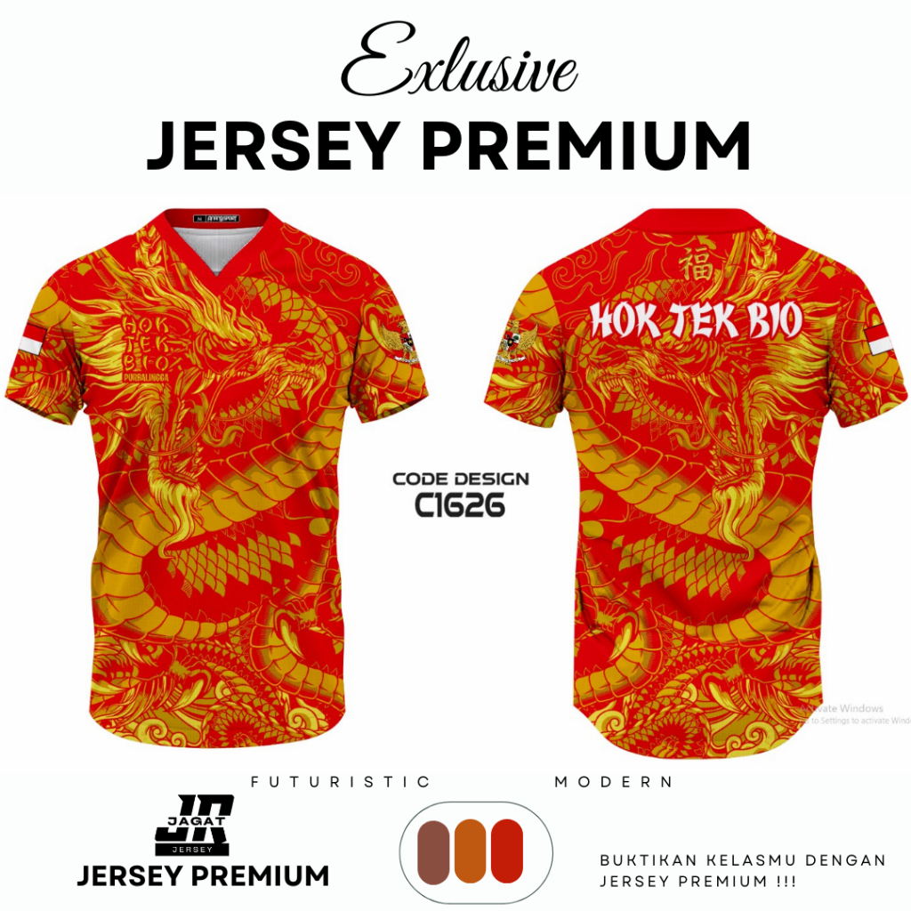KAOS JERSEY IMLEK HOK TEK BIO MERAH KUNING EMAS DRYFIT MILANO BAHAN PREMIUM FULL PRINTING FREE CUSTO