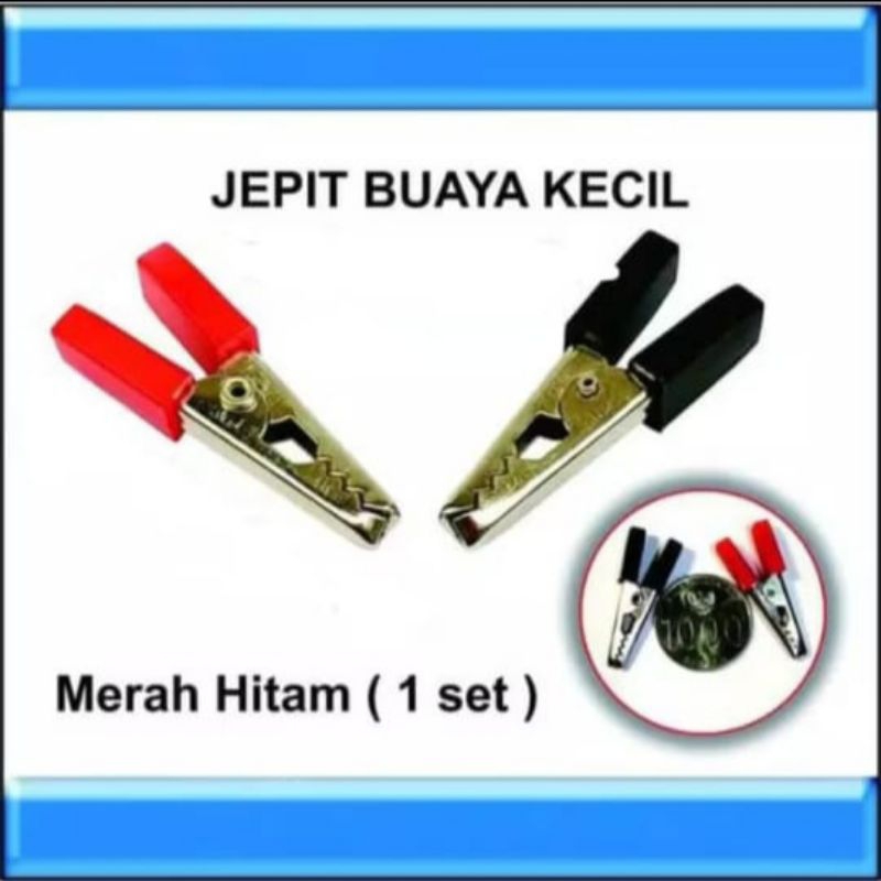 Sepasang Capit Buaya Klip Tebal Pegangan Kotak Merah Hitam