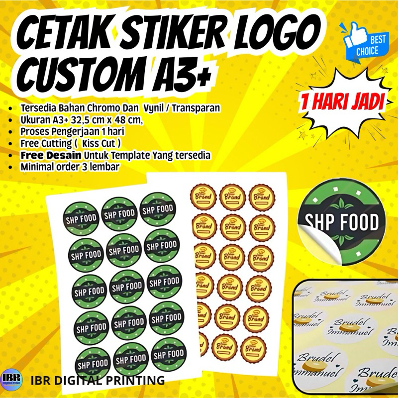 

Cetak Stiker Chromo A3 / Cetak stiker logo / cetak stiker custom