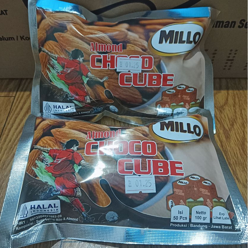 

Millo Cube Lokal Kacang Almond 2 Pack (Per Pack Isi 50 Cube)