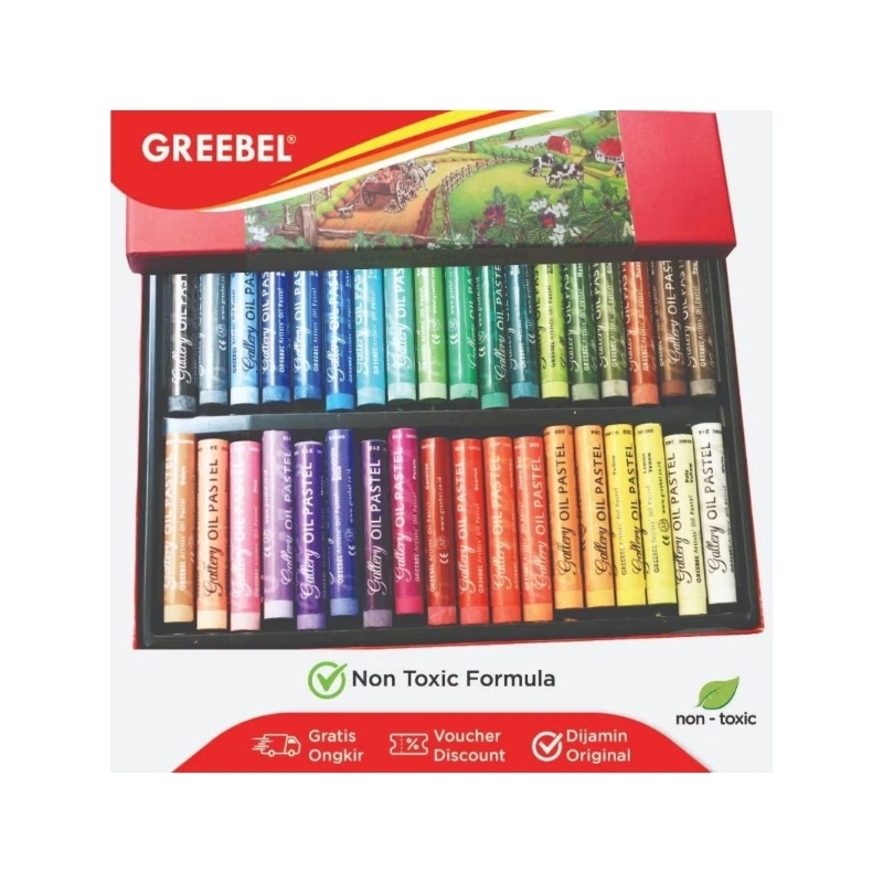 

GREEBEL Crayon Krayon Artist 48 Warna / Artist Oil Pastel 48 (AOP48) Mewarnai Professional Crayon Set