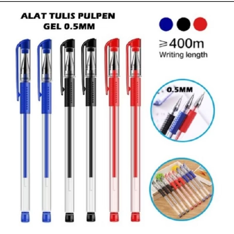 

Pulpen GEL 3 WARNA Tinta Hitam MERAH BIRU Multifungsi Bolpoin Gel erasable karakter