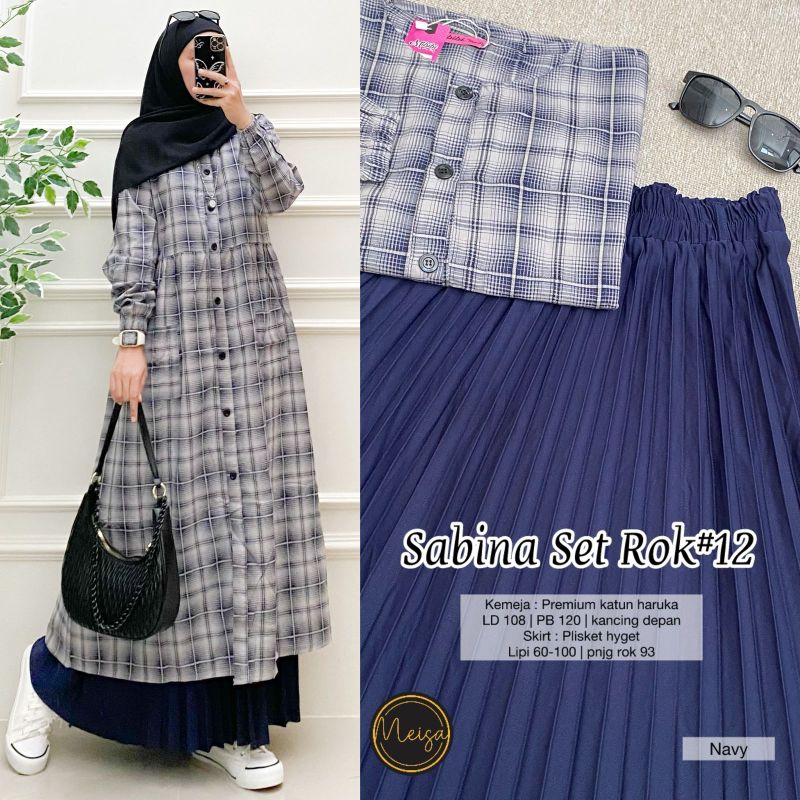 SABINA SET ROK BY MEISA STORE SET ROK PLISKET LONG TUNIK KATUN HARUKA PREMIUM SET ROK LONG TUNIK KEK