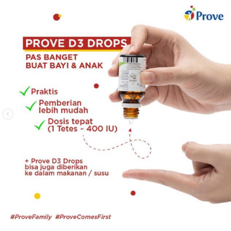 Prove D3 Drop -Vitamin D3 400 IU Tetes 12.5 ML UntukDewasa Dan Anak Original