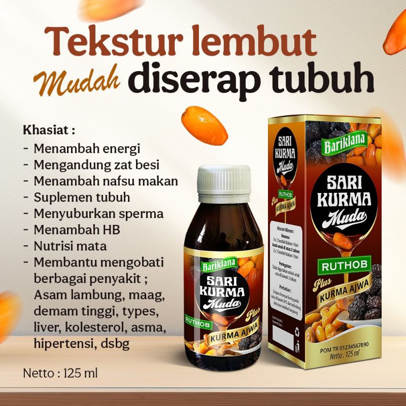

SARI KURMA MUDA RUTHOB PLUS KURMA AJWA