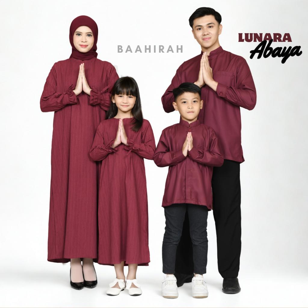 Sarimbit Lunara Abaya Couple Ibu Anak | Gamis Abaya |Baju Gamis Pengajian Couple Ibu Dan Anak