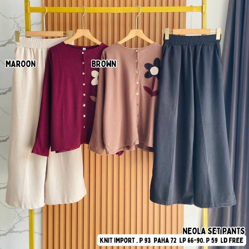 Neila Set Pants // Setelan Bahan Knit Import