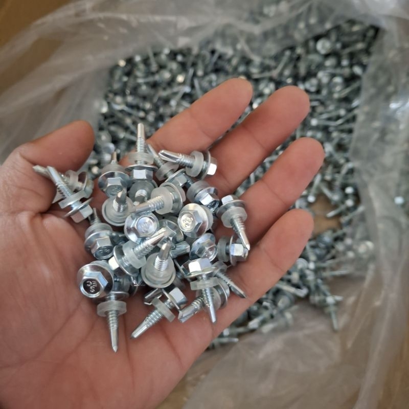 Promo [100Pcs]Drilling Screw Sec 12 X 20Mm / Sekrup Baja Ringan/Sekrup Roofing/Sekrup