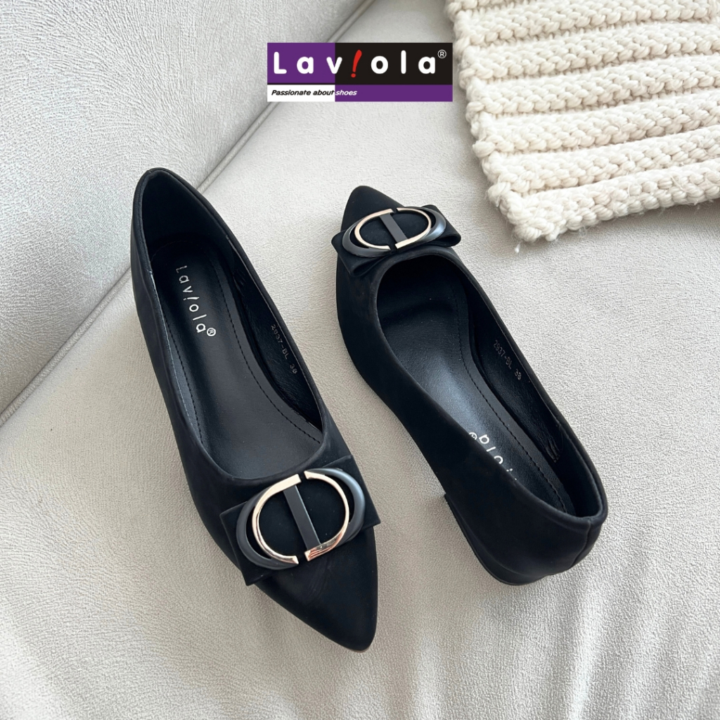 Laviola 2937 FSB - Sepatu Pantofel Wanita Hak Kotak 2cm
