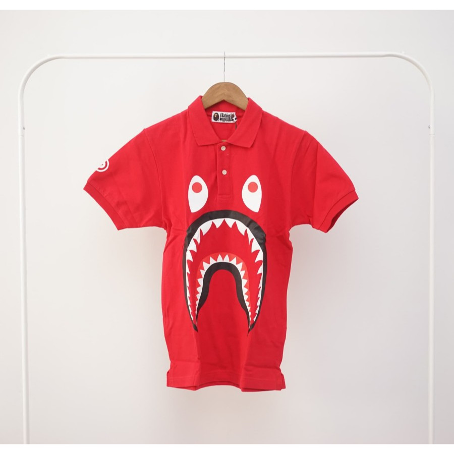 Bathing Ape Shark Polo Shirt Red