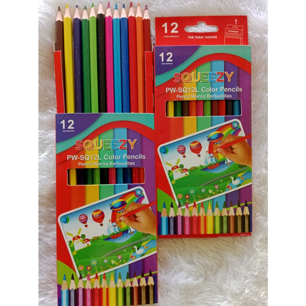 

PENSIL WARNA SQUEEZY 12 WARNA PANJANG SQ-12L