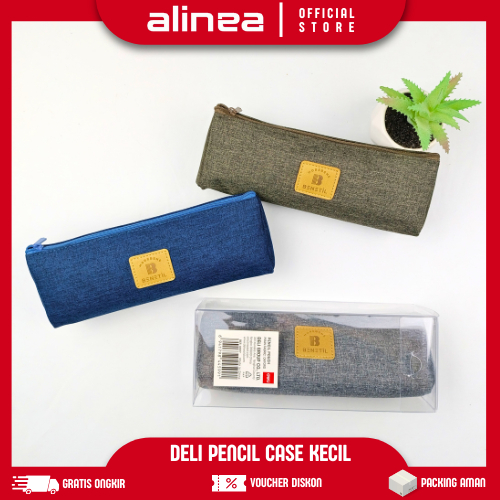 

Tempat Pensil Aesthetic Bentuk Segitiga Deli 67058 H927 Biru Abu Coklat Bahan Kain atau EVA