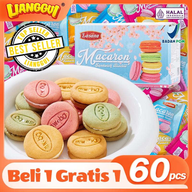 

‌Lianggui - Macaron Biscuit Isian Krim Viral, Camilan Sehat, Pengganti Makan,Cemilan Praktis