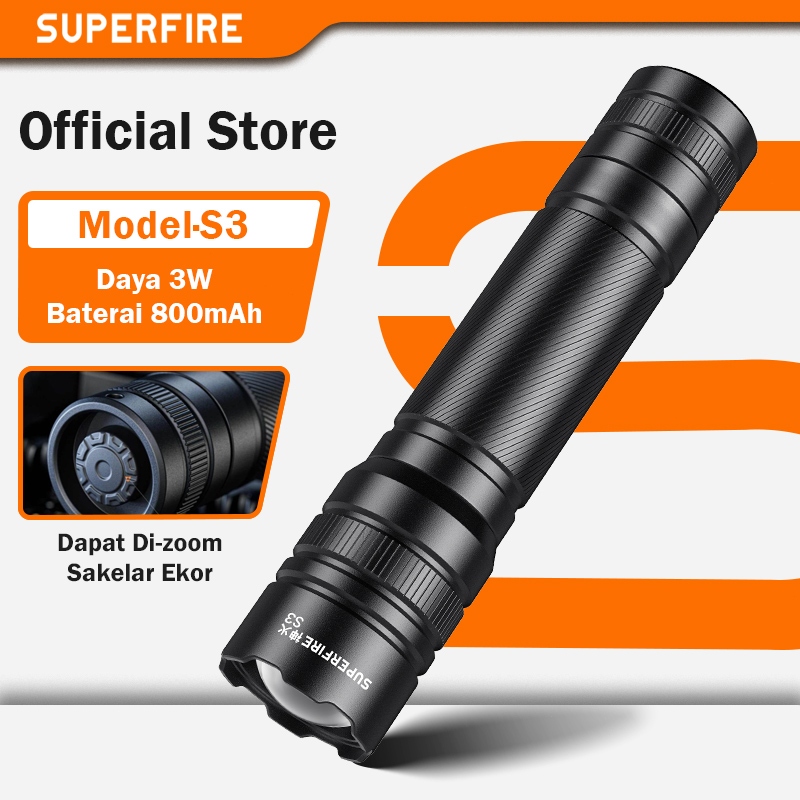 SUPERFIRE Zoom Senter Kepala Super Terang Mini LED USB Isi Ulang Luby Portabel Lampu Emergency