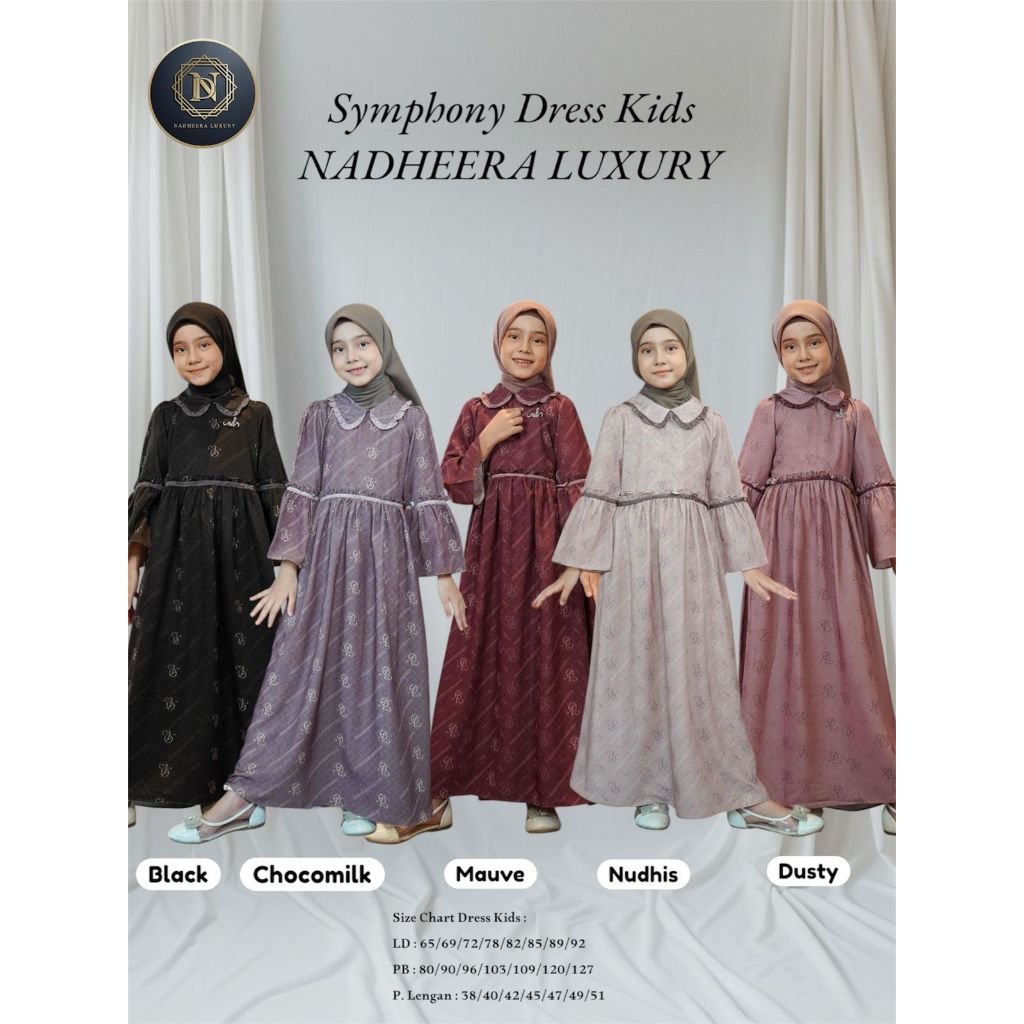 Gamis Anak Silkania Motif Nadheera Luxury / Symphony dres kids Style 2 / Gamis Anak motif Premium