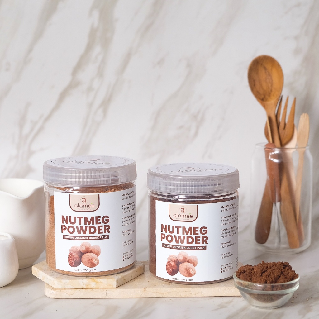 

ALAMEE Pala Bubuk Nutmeg Powder Bumbu Dapur Rempah Murni Asli Tanpa Campuran Organik 250gr