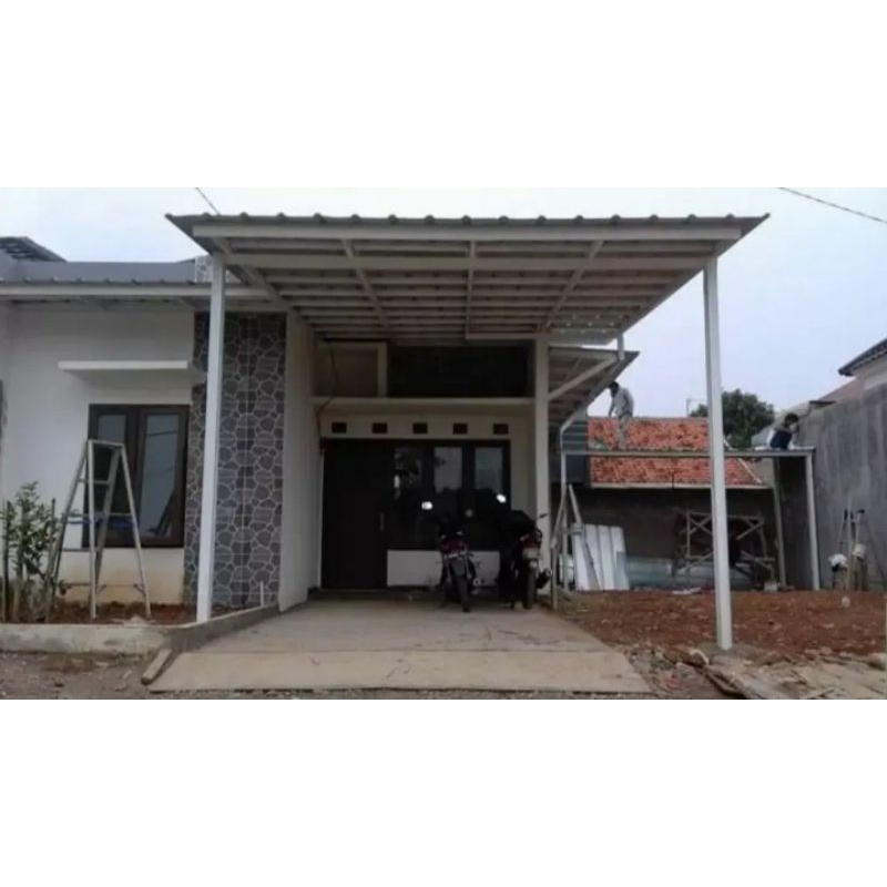 kanopi atap spandek pasir plus pasang