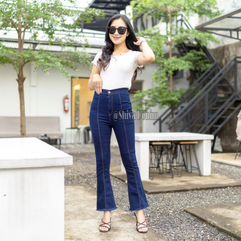 SHIVA JEANS - CELANA JEANS HIGHWAIST CUTBRAY FRONTLINE  // JEANS HW TULANG RAWIS BOOTCUT 27-34