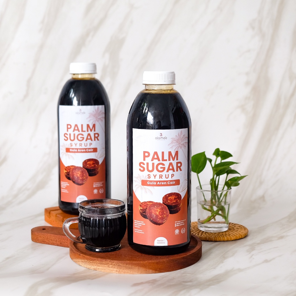 

ALAMEE Gula Aren Cair Organik Syrup Palm Sugar Liquid Organic Murni Brown Sirup Natural 1 Liter