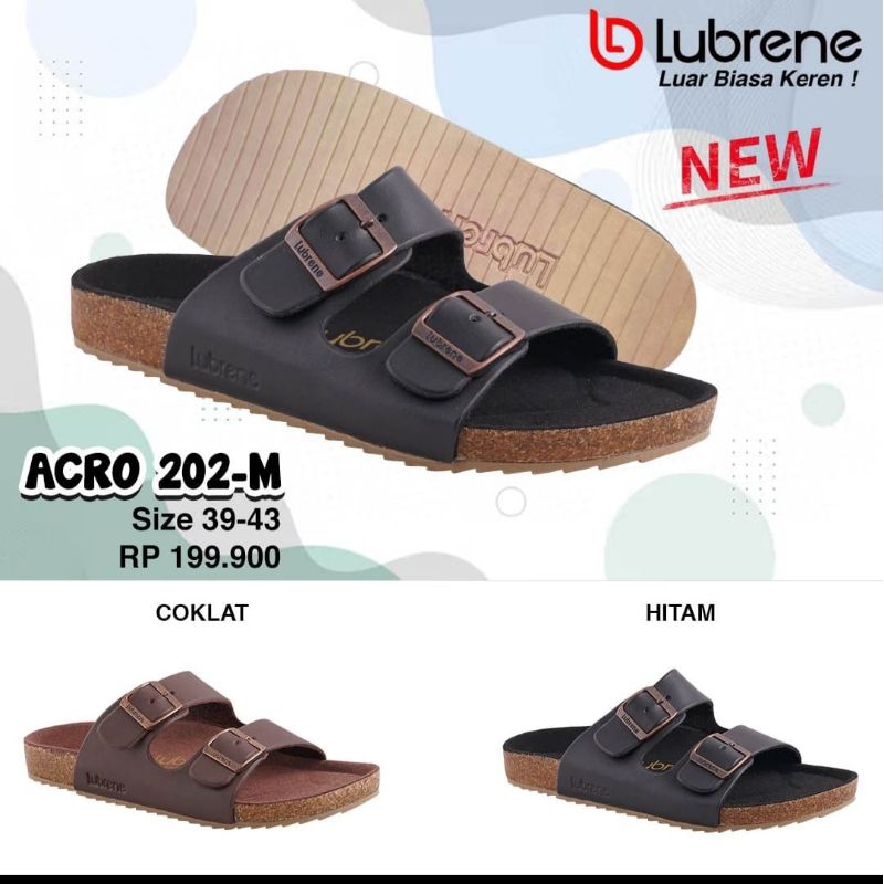 SANDAL KULIT CASUAL PRIA LUBRENE ACRO 202M TERBARU FOOTBED MAN ORIGINAL