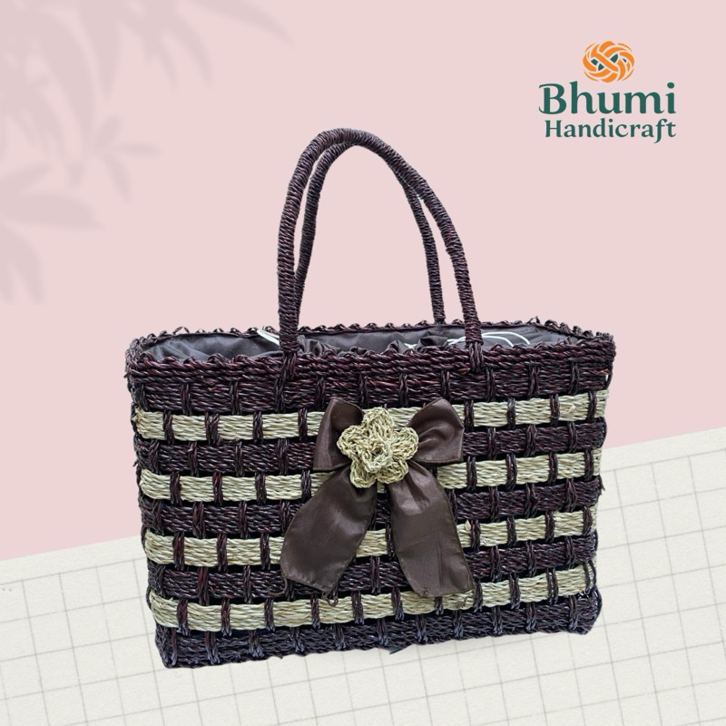 TAS PANDAN RARA KOTAK MAMAMIA PITA / Tas Anyaman Etnik Handmade / Tas Mendong / Tas Bali / Tas Rotan