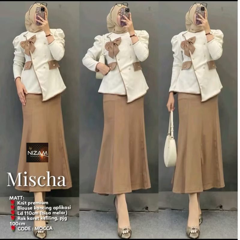 Mischa Set Rok Knit || Dinda Set Rok Knit || Setelan Rok Wanita Knit