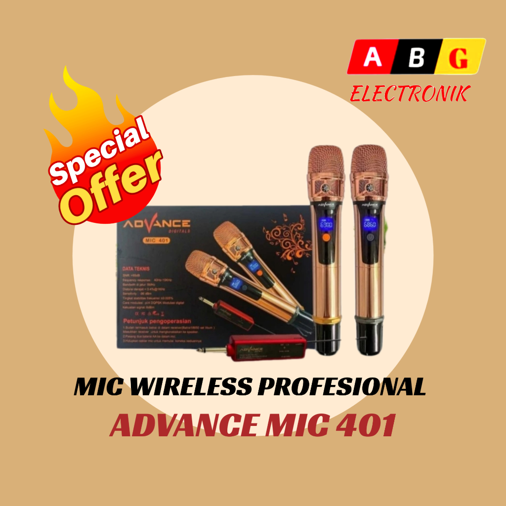 Advance MIC 401 mic wireless profesional Advance MIC-401 dual  wireless microphone profesional MIC -