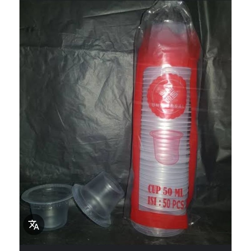 Cup pudding, tempat puding / tempat sauce 50ml dan 65ml isi 50+ tutup terpisah