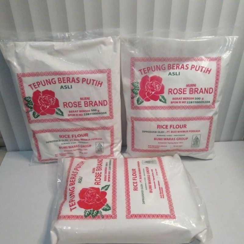 

tepung beras putih asli murni rose brand berat bersih:500gram