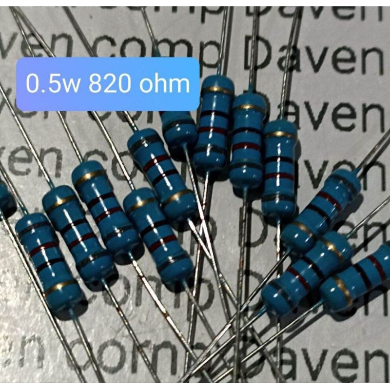 10BUAH RESISTOR 0.5W 820 OHM 0.5WATT 820 OHM 0.5 WATT 820 OHM SETENGAH WATT 820 OHM