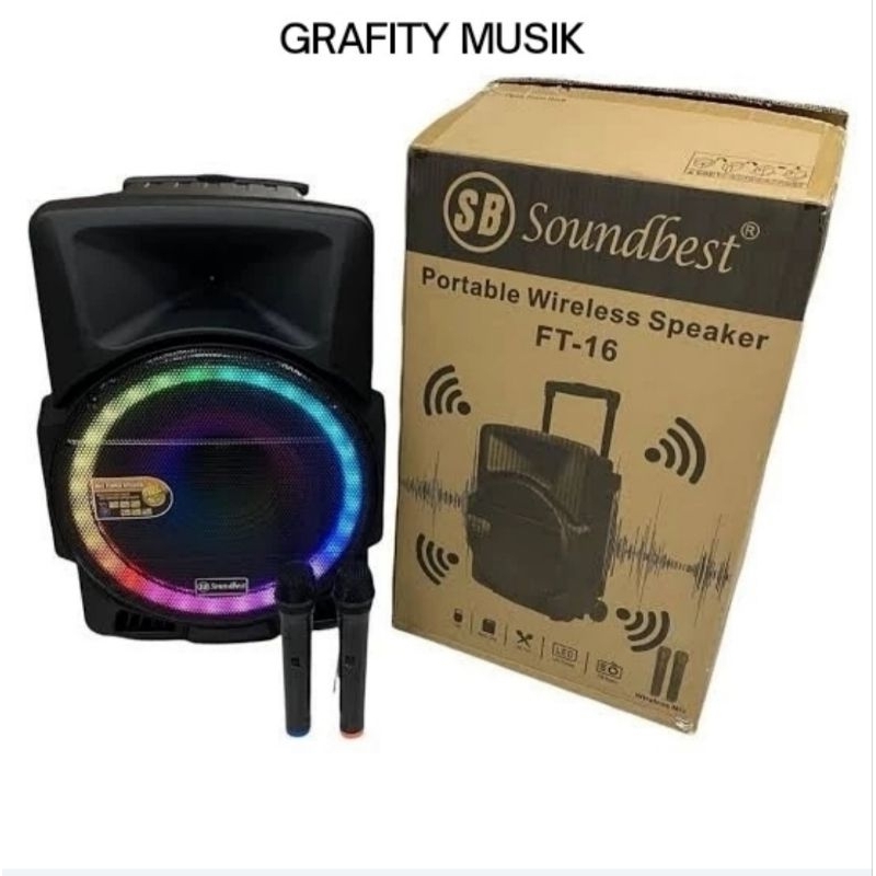 Speaker Portable Wireless SOUNDBEST FT 16 Bluetooth Original