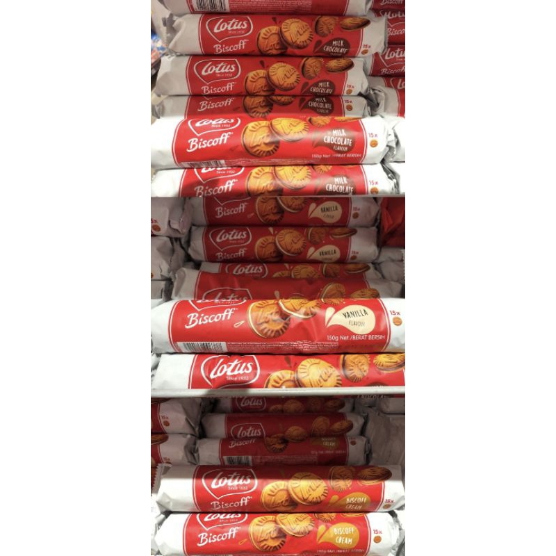 

Biskuit karamel Lotus Biscoff Sandwich cookies Roll bulat 150g