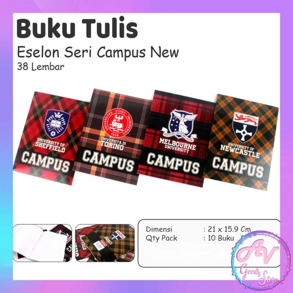 

1Pak Buku Tulis Campus 38LEMBAR (10pcs) / Buku Tulis Garis ESELON Campus 38lbr
