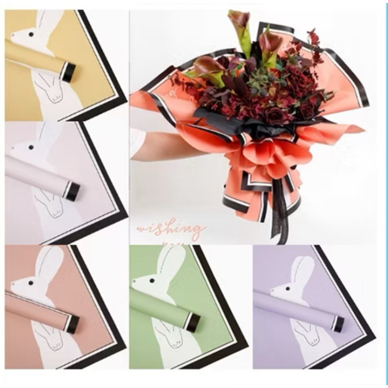 

KB108 20 Lembar Kertas Buket Bunga Motif Kelinci Flower Wrapping Paper Cellophane