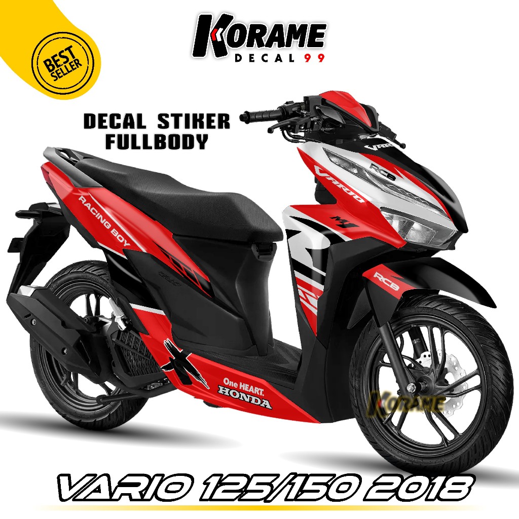 (COD) Decal Sticker Motor Vario 125 150 - Stiker Honda Vario 125 150 Racing Boys Warna Merah Putih F