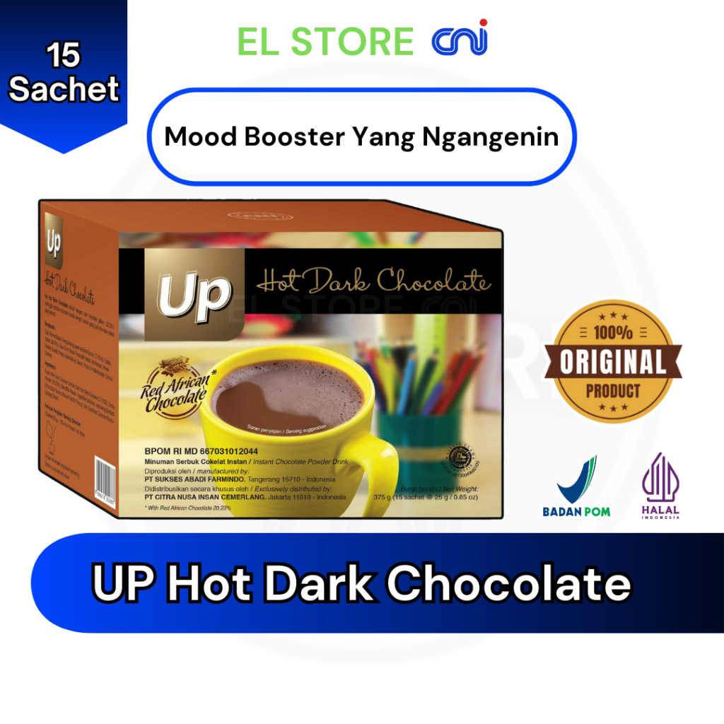 

CNI UP Hot Dark Chocolate 15 Sachet Minuman Coklat Sehat Untuk Mood Booster
